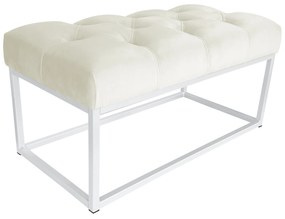 Ławka CHESTERFIELD LOFT podstawa biała pufa podnóżek MG50