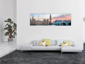 Obraz - Londyn w pastelowych kolorach (170x50 cm)