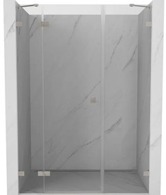 Mexen Lunar drzwi prysznicowe uchylne lewe 155 cm, transparent, nikiel szczotkowany - 834S-155-050-97-00-L