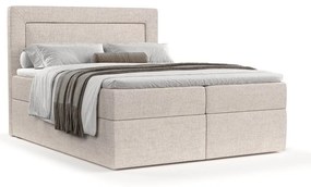 Beżowe łóżko boxspring ze schowkiem 200x200 cm Imagine – Maison de Rêve