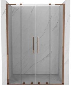 Mexen Velar L Duo drzwi prysznicowe rozsuwane 140 cm, transparent, różowe złoto - 871-140-003-02-60