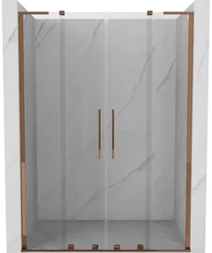 Mexen Velar L Duo drzwi prysznicowe rozsuwane 140 cm, transparent, różowe złoto - 871-140-003-02-60