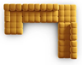 Żółta aksamitna sofa 379 cm Bellis – Micadoni Home
