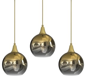 Lampa wisząca MONTE GOLD 3xE27, potrójna, na listwie kule złote