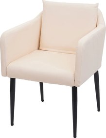 Krzesło do jadalni MCW-H93,  imitacja skóry kremowo-beżowy