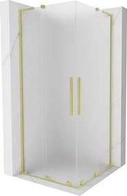 Mexen Velar L Duo kabina prysznicowa rozsuwana 80 x 80 cm, szron, złota szczotkowana - 871-080-080-02-33-55