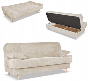 Kanapa sofa Belito rozkładana pojemnik f spania BONELL beżowa sztruks