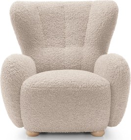 Beżowy fotel skandynawski baranek L1-F35
