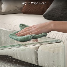 HOMCOM Stabilny stolik kawowy ze szkła, jednolity design, prosty i nowoczesny, 80 x 45 x 35 cm, przezroczysty