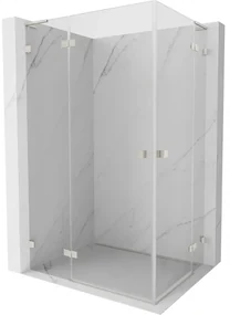 Mexen Lunar L Duo kabina prysznicowa uchylna 100 x 90 cm, transparent, nikiel szczotkowany - 834L-100L-090P-97-00