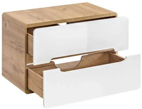 Wisząca szafka pod umywalkę nablatową biały połysk - Zeftox 8X 80 cm