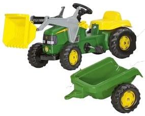 Rolly toys rollykid traktor na pedały john deere z łyżką i przyczepą