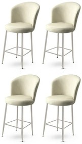 Zestaw krzeseł barowych Alte Cream and Chrome, 4szt., 4 szt.