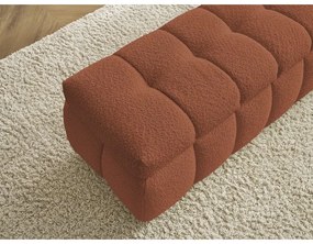 Ceglasta ławka z materiału bouclé Mont Blanc – Bobochic Paris