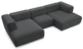 Ciemnoszary narożnik z materiału bouclé (w kształcie litery U) Zephyr – Bobochic Paris