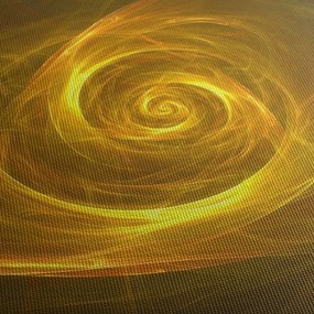 Obraz abstrakcyjnej żółtej spirali (z zegarem) (90x30 cm)