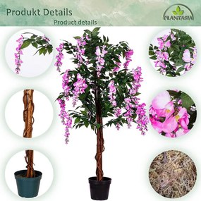 PLANTASIA Sztuczne drzewko, 120 cm, Wisteria róż