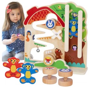 Tooky toy drewniana tablica manipulacyjna montessori labirynt