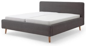 Szare tapicerowane łóżko dwuosobowe 160x200 cm Mattis Cord – Meise Möbel