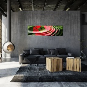 Abstrakcyjny obraz - kwiaty w falach (170x50 cm)