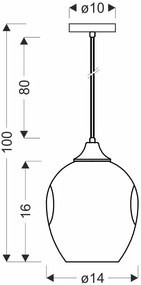 Czarna lampa wisząca ze szklanym brązowym kloszem - Z30 Likoro