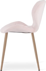 Krzesło do jadalni MANGO VELVET, jasnoróżowe