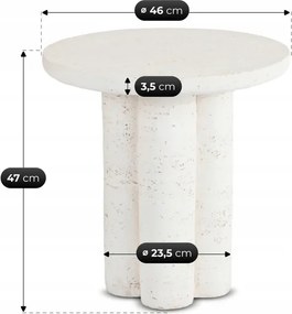 Stolik Kawowy BROK 46 cm Krem/Beż Nowoczesny