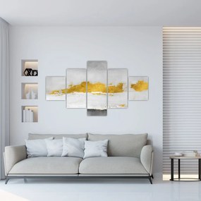 Obraz - Złote i szare pociągnięcia (125x70 cm)
