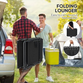 Outsunny Leżak składany ogrodowy z poduszką, 5-stopniowa regulacja oparcia, do 120 kg | Aosom PL