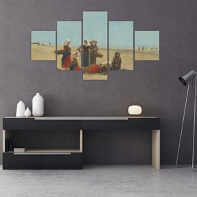 Obraz - Eugène Boudin, Women on the Beach at Berck, reprodukcje (125x70 cm)
