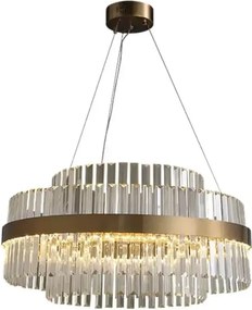 Venus – żyrandol kryształowy glamour LED 60 cm złoty mosiądz