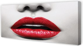 Duży obraz na płótnie Czerwone Usta i Nos Kobiety