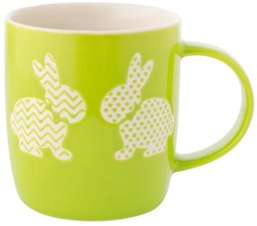 Altom Porcelanowy kubek Króliczki, 360 ml, zielony
