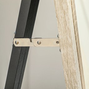 HOMCOM Lustro całosylwetkowe, rama MDF, folia antyrozbryzgowa, 162,6 x 53,3 cm, Naturalne drewno