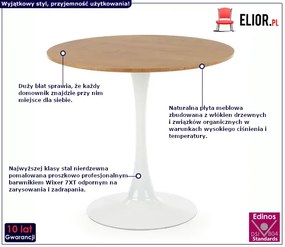 Stół z białą stalową nogą - Camon