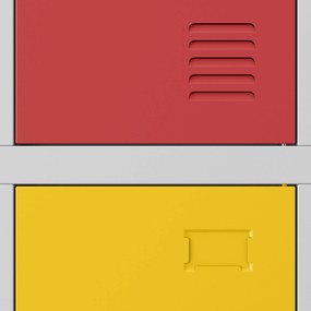 Szafka szkolna BHP 6-komorowa szaro-wielokolorowa, 900x1500x450 mm: IGOREK