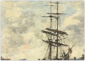 Obraz - Eugène Boudin, Ship on the Touques, reprodukcje (70x50 cm)