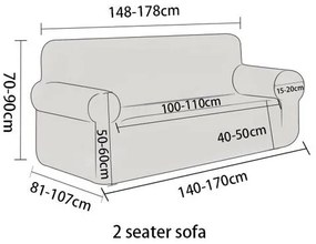 4Home Pokrowiec elastyczny na fotel 2-osobowy Stone, 145 - 185 cm, 145 - 185 cm