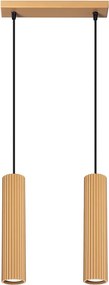 Lampa Wisząca Minimalistyczny Karbon, Aluminium - 2 Źródło - L.30 X H.90 Cm - Złoty