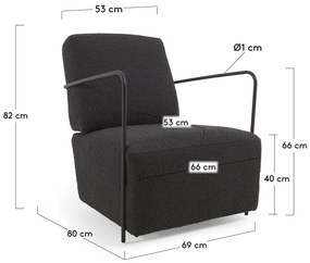Czarny fotel Gamer − Kave Home