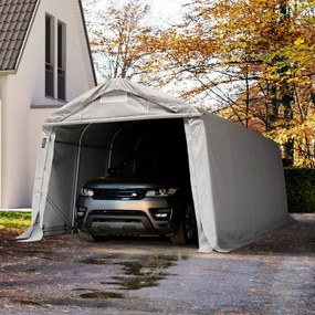TOOLPORT 3,3x6m Namiot garazowy - 2m brama wjazdowa, PRIMEtex 2300, szary, ze statyką (podłoże gruntowe) - (49682)
