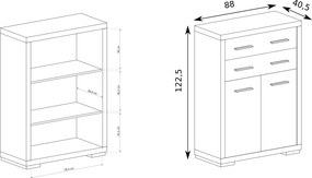 Komoda SALERNO 88 cm do Salonu Sypialni Brązowy