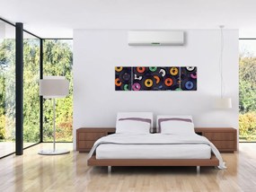 Obraz - Muzyczne płyty gramofonowe (170x50 cm)