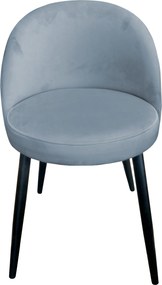 Krzesło TRIX tkanina Welur noga metalowa : Kolor nogi - Czarna stożek, Kolor tkaniny - VELVET - BL06, Typ siedziska - Siedzisko obrotowe 360°