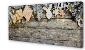 Obraz na płótnie Gałązki, Prezenty i Szyszki