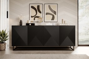 Komoda Asha 200 cm - czarny mat
