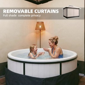 Outsunny Pawilon 3,6x3 m Wodoodporny Stabilny Zimowy Pawilon Ogrodowy z Podwójnym Dachem, Moskitierą, Zasłonami, Otworami Odwadniającymi | Aosom PL