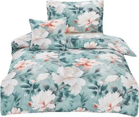 Turkusowa pościel jednoosobowa z mikrosatyny 3-częściowa 140x200 cm Selma – My House