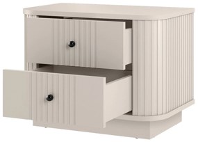 Zestaw szafek nocnych Vesper 56 cm na cokole - kaszmir / czarne uchwyty