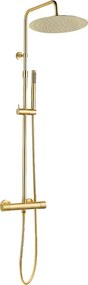 Luisa II kolumna prysznicowa termostatyczna szczotkowanego złota - Essebagno